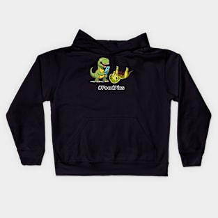 Funny Dinosaur Cartoon T-Rex Selfie Kids Hoodie